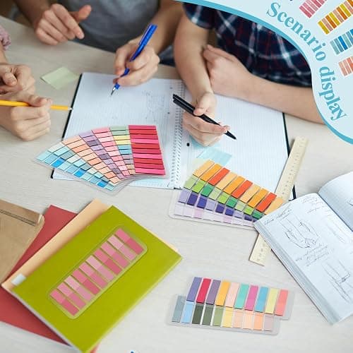 ReliThick 8000 Pcs Annotation tabs Sticky Tabs for Books Transparent Sticky Notes 40 Light Color Writable Page Markers Book Flags Strip for Annotating Reading Supplies Bookish Gift thumbnail 2