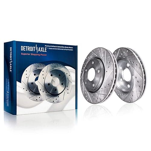 Detroit Axle - Brake Kit for 2016 Honda Accord [Sport], Drilled Slotted Disc Brake Rotors Ceramic Brakes Pads Replacement : 12.28" inch Front and 11.10" inch Rear Rotor thumbnail 3