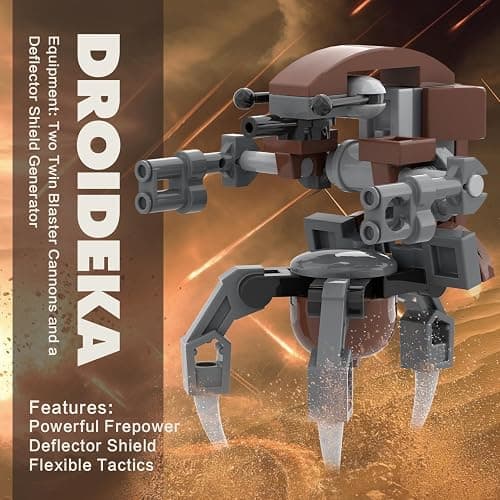 BrickTribe Battle Army Clone Platoon Attack Craft Building Set, 537 Pieces with 32 Battle Soldiers and 2 Droideka, Troop Carrier Building Toys Gift for Star Fans and Men thumbnail 5