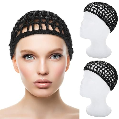 WLLHYF Wig Cap Thick Long Hair Caps Adjustable Net Mesh Braided Weaving Making Crochet Sew Weave Fishnet Grip Headband thumbnail 8