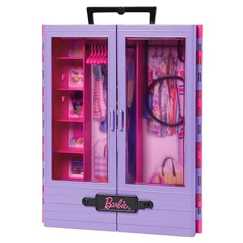 Barbie Fashionistas Ultimate Closet Portable Fashion Toy with Doll, Clothing, Accessories and Hangers, Gift for 3 Years Old and Up thumbnail 5