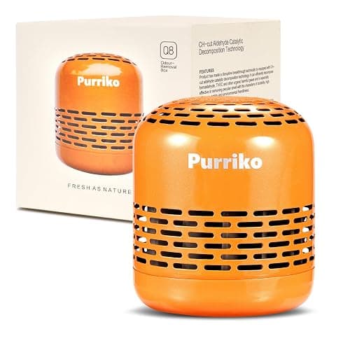 Purriko Refrigerator Deodorizer, Long-Lasting Fridge Odor Eliminator | Replaces Baking Soda and Activated Carbon, Reusable Fridge Deodorizer, Orange - Image 1