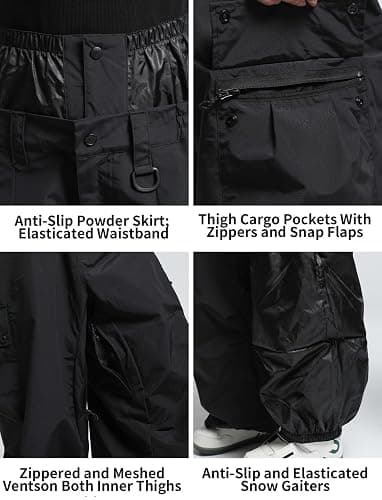 GSOU SNOW Women Men Ski Pants Snowboard Pants Super Baggy Snowboarding Loose Snow Sport Insulation Waterproof Windproof thumbnail 6