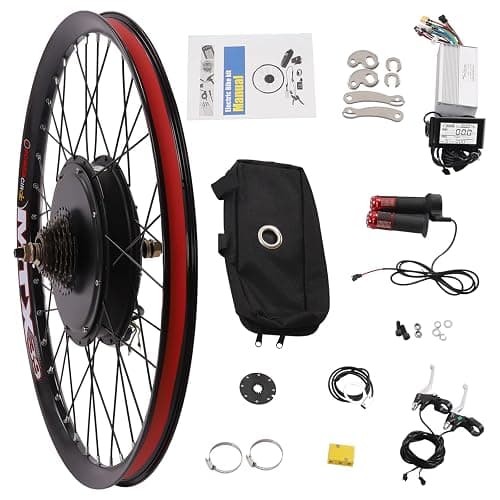 Electric Bicycle Kit, 72V 2000W E-Bike Rear Wheel Hub Motor with Mutifunction LCD Display & Pedal Assistant Sensor, 60N.M 7-Speed Flywheel E-Bike Conversion Set US Stock - Image 1