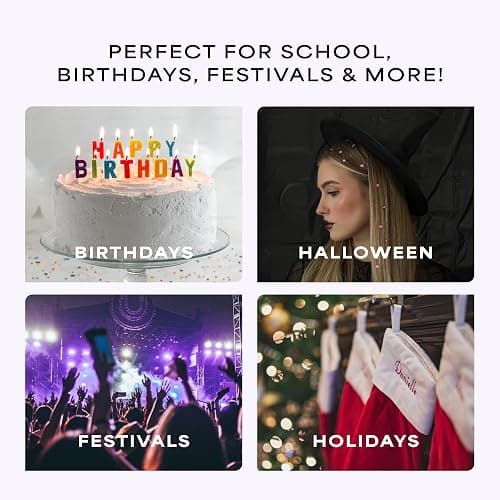Hair Gem Pen for Girls – 240 Stick-On Hair Gems & Stamper Tool – Hair Jewels Kit for Kids, Festivals, School, Christmas, Parties, Weddings – Easy to Apply & Remove – Hair Accessories by Hally Hair thumbnail 7