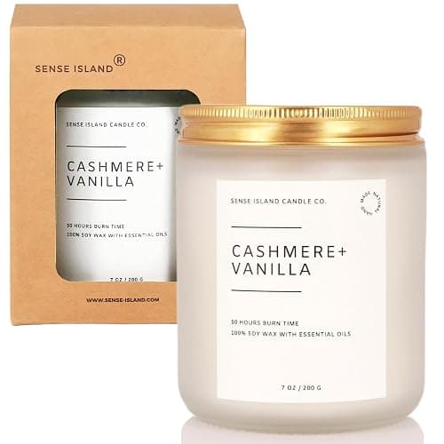 Crackling Wood Wick Vanilla Cashmere Scented Candle Natural Soy Wax 50 hrs Long Lasting Hand-Poured Highly Scented Crackle Wooden Wick Soothing Sound thumbnail 4