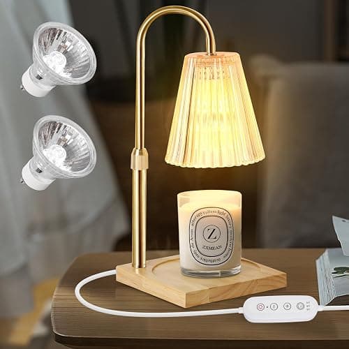 Candle Warmer Lamp with Timer & Dimmer, Lampe Chauffe Bougie Adjustable Height for Scented Jar Candles, Flameless Wax Melter Warmer with 2 Bulbs, Safe Home Decor Gift for Women, Mother - Image 1