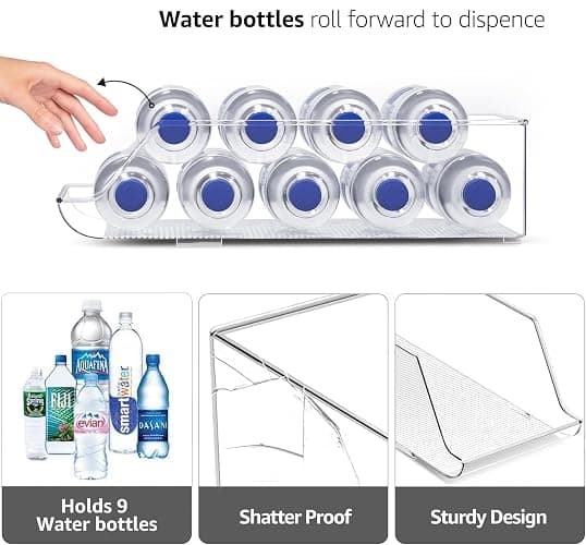 Sorbus 2-Pack Water Bottle & Can Organizer – Drink Holder for Refrigerator, Pantry, Kitchen Storage & Organization thumbnail 5