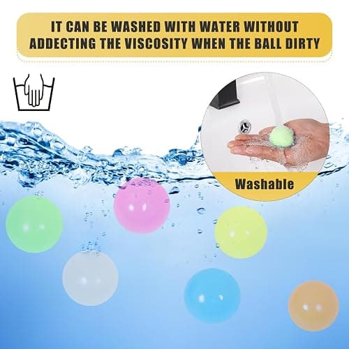 12pcs-2.4in Lumi Balls,Dream Balls,Glow in The Dark Sticky Ball That Stick to The Ceiling,Stocking Stuffers,Stress Relievers Stress Ball for Kids and Adults,Elevated Balls,ASMR Cool Stuff for Teens thumbnail 3