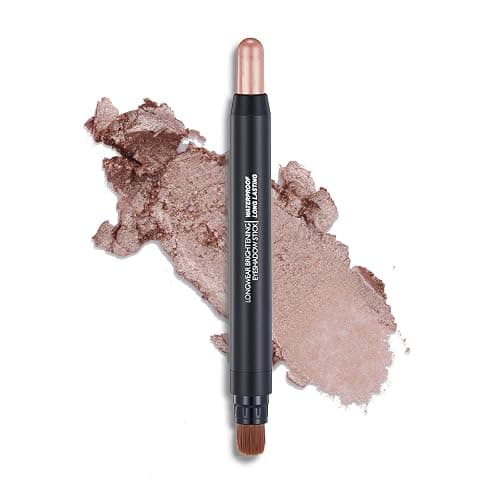 Melsintern Light Copper Shimmer Dual Ended Eyeshadow Stick 12 Colors Matte and Shimmer Waterproof Long Lasting Creamy Eyeshadow Pencil for Smokey Eye Natural Everyday Makeup - Image 1