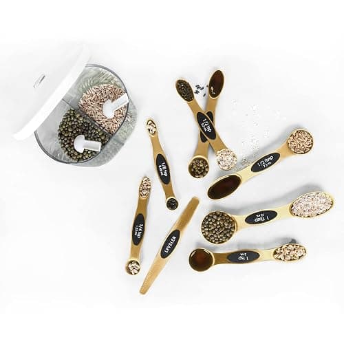 Magnetic Measuring Spoons Set Stainless Steel with Leveler, Stackable Metal Tablespoon Measure Spoon for Baking, Measuring Cups and Spoon Set Kitchen Gadgets Apartment Essentials Fits in Spice Jars thumbnail 8