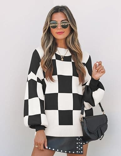 ZESICA Women's 2025 Fall Fashion Turtleneck Long Sleeve Striped Ribbed Knit Loose Pullover Sweater Tops thumbnail 4