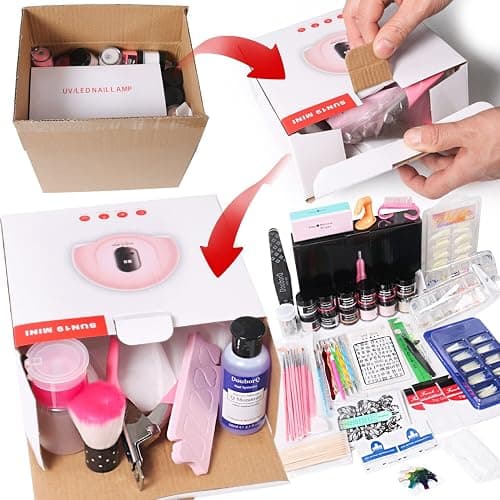 DouborQ Nail Kit with Electric Nail Drill Nail Lamp,U V Nail Dryer Light Manicure Pen Polishing Tools,False Nail Tips Starter Set Acrylic Nail Art Supplies for Beginner with Everything (mt20-06) thumbnail 2