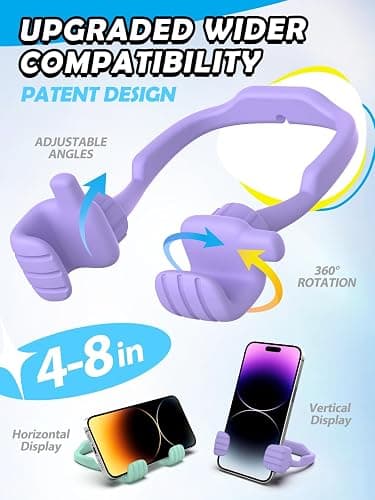 Stocking Stuffers for Teens Girls Boys Adults Cell Phone Stand: UPGRADE Adjustable Thumbs Up Lazy Phone Holder for Desk Cool Gadgets Fun Birthday Gift Ideas for Kids Teenager Women Gifts for Christmas thumbnail 2