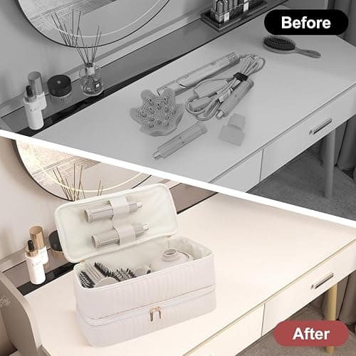 Boweike Double-Layer Flexstyle Travel Carrying Case for Shark, Portable Storage Bag for Shark Flex Style HD440BK/HD430 and Attachments, Storage Bag Compatible with Dyson Airwrap Multi Styler (Beige) thumbnail 5