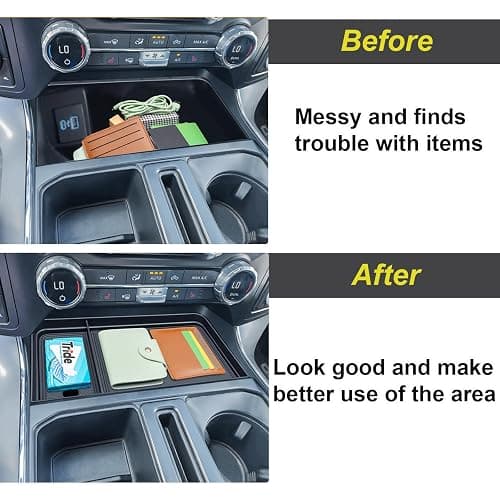 PIMCAR Center Console Organizer for 2021-2026 Ford F150 & 2022-2025 F150 Lightning XLT Pro Hidden Storage Tray with USB Hole Interior Accessories (Fits into The Open Pocket in Front of The Shifter) thumbnail 5