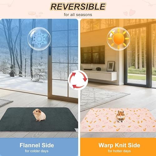 BEAUTYZOO 2 Pack Guinea Pig Cage Liners, Washable Reversible Fleece Guinea Pig Bedding, Waterproof Super Absorbent Pee Pads for Small Animals Rabbit - 24" x 47" Pink thumbnail 7