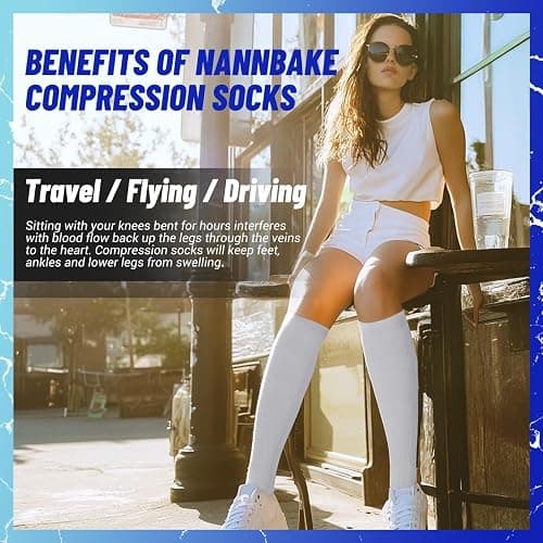 NANNBAKE 3 Pairs Compression Socks for Women & Men 15-20 mmHg,Best Support for Cycling Athletic Hiking Running thumbnail 3