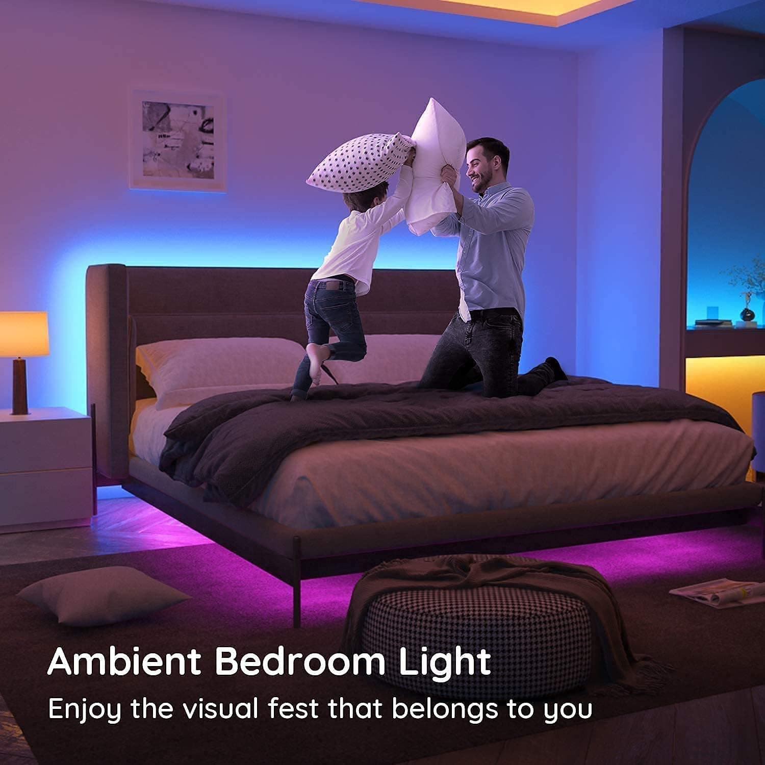 Bluetooth LED Strips Lights, ALED LIGHT 5050 RGB 2x5 Meters LED Strip Lights 12V Waterproof Light Band Controlled by Remote Control 40K or Smart Phone for Home, Outdoors and Decoration thumbnail 8