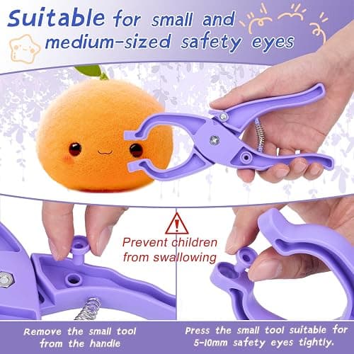 Safety Eye Tool for Crochet, 5-30mm Safety Eyes Installer for Dolls | Easy safety eye installer for crochet dolls, fits 5-30mm eyes, protects fingers, saves time, simplifies amigurumi toy making thumbnail 4