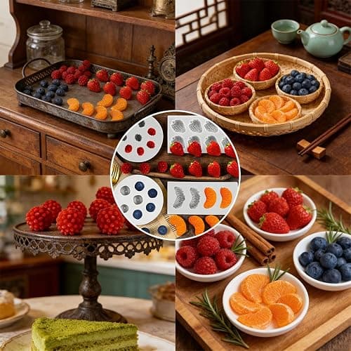 4 PCS Fruit Shaped Silicone Molds - 3D Mini Chocolate & Fruit Jelly Molds Strawberry Orange Blueberry Mulberry Candle Silicone Fruit Mold for Cupcake Decorating, Soap, Chocolate thumbnail 7