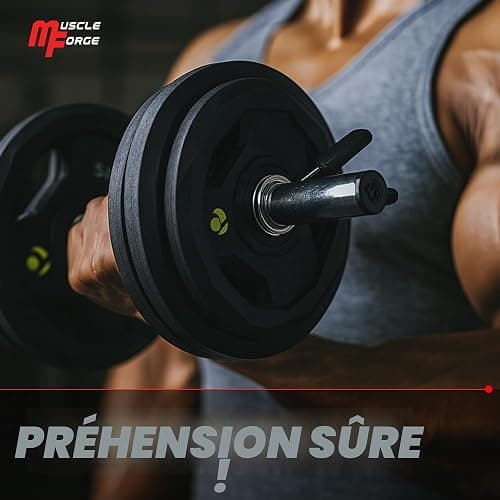 MuscleForge Pinces à Ressort 25/28/30 mm – Lot 2 Colliers haltères, Barres – Stop Disque – Montage Rapide, Changement Charge, Maintien sûr – Prise antidérapante, sécurité séance, Home Gym, Durable thumbnail 4