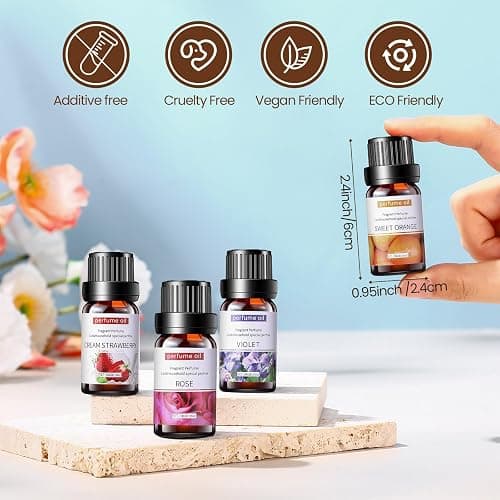 Nuanchu 36 Pcs Essential Oil Set for Humidifiers and Diffusers 10ml Fragrance Aromatherapy Oils Kits Fruity Candle Making Supplies for Soap Making Scents Summer Home Skin Care DIY Massage Laundry thumbnail 2