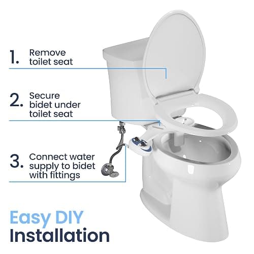 LUXE Bidet NEO 320 - Warm Water, Dual Nozzle, Self-Cleaning, Non-Electric Bidet Attachment for Toilet Seat, Adjustable Water Pressure, Rear & Feminine Wash (Gold) thumbnail 8