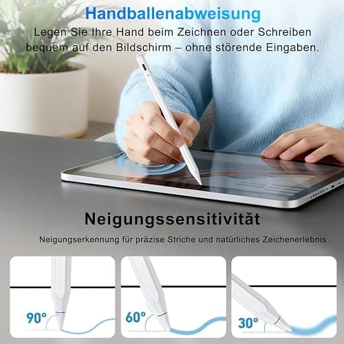 Stift für Apple iPad 2018-2025 mit Schnellladeleistung, Palm Rejection und Neigungssensitivität Pencil für ipad kompatibel mit i Pad 11/10/9/8/7/6, Pro M4/12.9/11/13" Gen, Air 3/4/5/M2/M3, mini 7/6/5 thumbnail 5