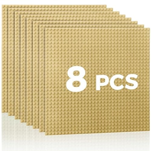 Etarnfly Classic Baseplates Building Plates-10" x 10" Building Boards,100% Compatible with All Major Brands and Activity Table, Creative Platforms Mats for Toy Bricks (Sand, 8 Pack) - Image 1