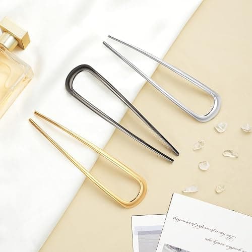 3PCS Metal French Hair Pin-5.5", Elegant & Durable U Shaped Hair Pins for Women, Secure Hold and Comfortable Fit For Dense, Thick & Long, Hairstyle Accessories thumbnail 7