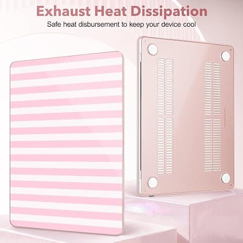 May Chen Case for M5/M4/M3/M2 MacBook Air 13 inch Case 2026-2022 - P1019 | Pink Stripes - Laptop Hard Shell Compatible MacBook Air 13.6 inch Models: A3449 A3240 A3113 A2681 thumbnail 6
