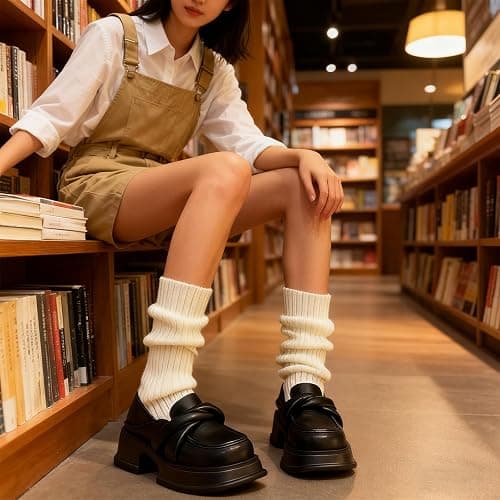 DUOJINSANXI 2 Pcs Leg Warmers Y2k, Leg Warmers, Y2k Accessories, Cute Kawaii Cream Legwarmers for Women Winter thumbnail 7