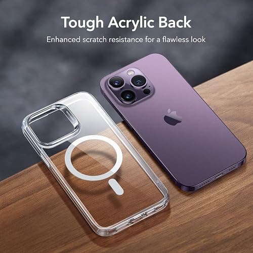 ESR for iPhone 14 Pro Case, Compatible with MagSafe, Shockproof Military-Grade Protection, Yellowing Resistant, Magnetic Classic Hybrid Case (HaloLock), Clear thumbnail 7