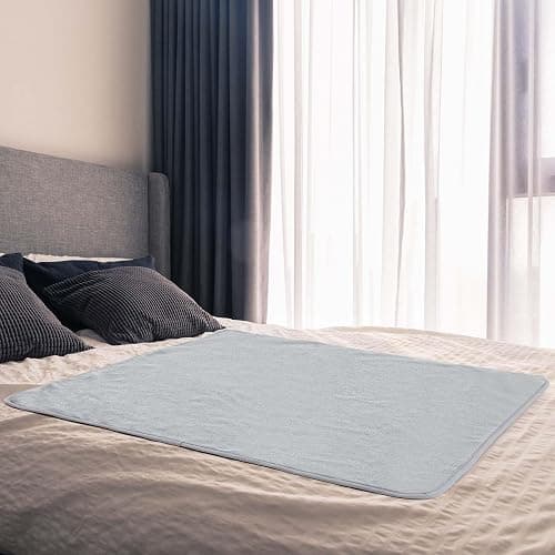 Fanfanwin 1 Pcs Couples Waterproof Mat Lover Reusable Stainproof Blanket Quiet Easy Use Mattress Protector for Adult Multi Functional Bed Sheet Couple Pleasure Comfort (27.5 x 27.5 in,Grey) - Image 1
