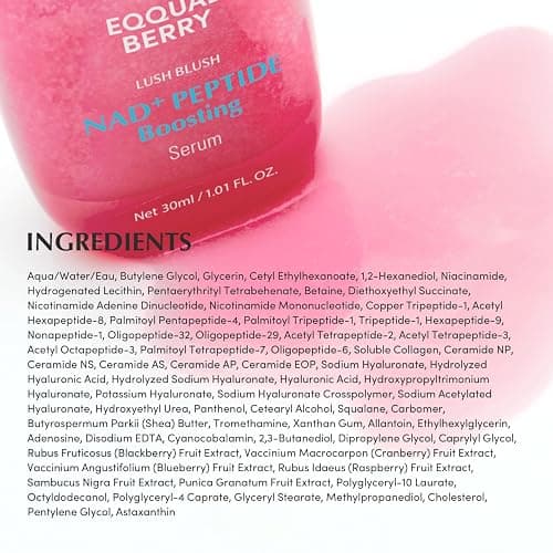 EQQUALBERRY NAD+ Peptide Boosting Smoothie Serum – Anti-Aging Korean Skin Care | Stocking Stuffer for Women | Firming Serum with 5 Ceramides & Vegan Collagen for Wrinkles & Radiant Glow(1.01oz/30ml) thumbnail 8