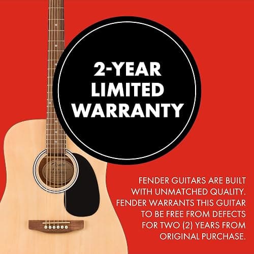 Fender FA-25 Dreadnought Acoustic Guitar, Beginner Guitar, with 2-Year Warranty, Includes Free Lessons, Natural thumbnail 3