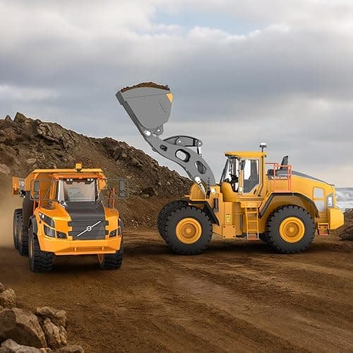 DOUBLE E Hobby Volvo L260H Remote Control Wheel Loader - 1:16 Alloy 4WD RC Construction Toy with 780ML Screw-Drive Bucket & Simulation Sound/Lights thumbnail 2