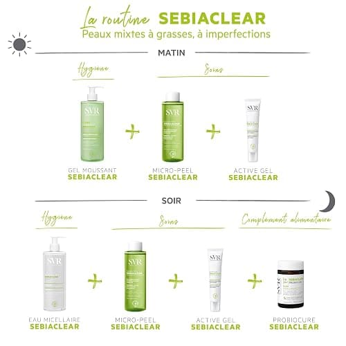 SVR - Sebiaclear Micro-Peel - Gamme Sebiaclear – Eau rénovatrice exfoliante et anti-imperfections – Pour peaux sensibles à tendance acnéique – Niacinamide 4%, PHA, Zinc – 150 ml thumbnail 7