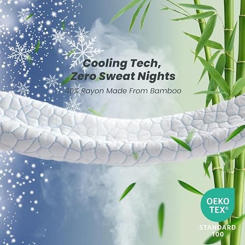 MUXHOMO Memory Foam Pillows Queen Size Set of 4, Cooling Adjustable Shredded with Breathable Cover, Supportive for Side, Back & Stomach Sleepers, White, 20 x 30 Inches thumbnail 6