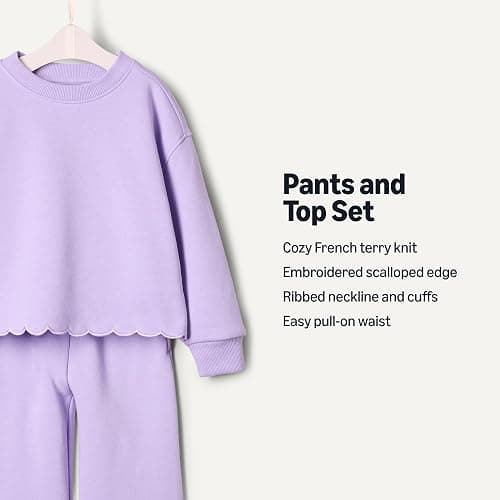 Amazon Essentials x Sofia Grainge Toddlers and Baby Girls' French Terry Pant and Top Set thumbnail 2