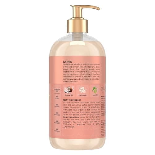 Shea Moisture Coconut & Hibiscus Shampoo for Curly Hair Hydrating 24oz | For curly hair - instantly hydrates, defines, and boosts shine with Coconut Oil, Neem Oil, and Silk Protein. thumbnail 2