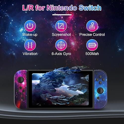 Kvkdiir Controller for Nintendo Switch Controller for Switch/Lite/OLED, Replacement Controllers with Motion Sensing/Dual Vibration/Screenshot/Wake-up thumbnail 2