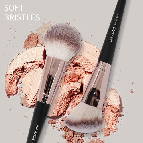 Makeup Brushes MAANGE 18 Pcs Professional Makeup Brush Set Premium Synthetic Face Kabuki Make Up Brushes Foundation Brush Blush Powder Eye Shadow Makeup Brush Set,with Bag thumbnail 3