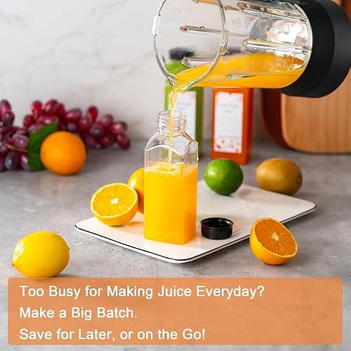 Juice Bottles with Caps 10Pcs 12oz, Plastic Bottleswith Caps, Clear Reusable Water Bottle, Used for Juicing Bottles, Smoothie Bottle, Juice Containers - with 10Pcs Labels & Bottle Brush thumbnail 5