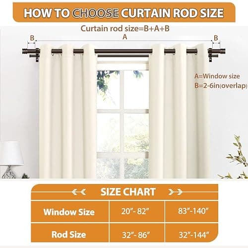 TONIAL1 Inch Double Curtain Rods for Windows 66 to 120 Inches (6-12ft), Heavy Duty Decorative Drapery Rod for 32 to 144 Inches (5.75-11.7ft) with Classic Cap Finial, Bronze thumbnail 6