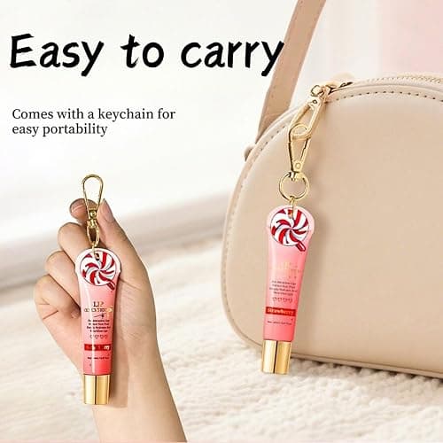 Lip Conditioner & Lip Oil Set,Moisturizing Lip Care Set,Hydrating Lip Balm Set for Dry & Chapped Lips,Day & Night LipGloss Balm Kit,Gifts for Teenager Girl (Strawberry) thumbnail 6