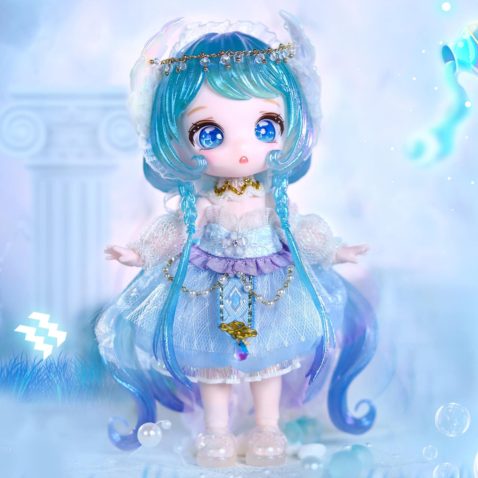 ICY Fortune Days 13cm bjd Doll - Anime Style Doll Set, Perfect for Gifts, Decorations, DIY Exercise, Collections, Girl Dolls 8+(Aquarius) thumbnail 4