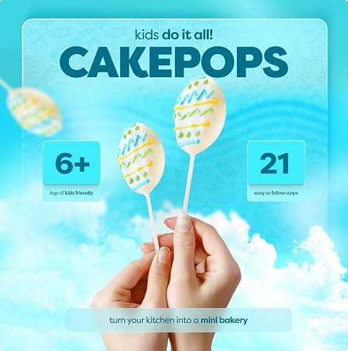Baketivity Egg Shape Vanilla Cake Pops Kids Baking DIY Activity Kit thumbnail 2