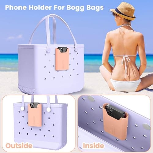 OUTXE Silicone Phone Holder Accessories for Bogg Bag, Phone Case Holder Compatible with All Bogg Bags, Peachy Beachy Cell Phone Insert for Simple Modern Beach Bag thumbnail 7